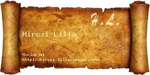 Hirczi Lilla névjegykártya